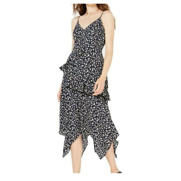 Trixxi Navy Blue Floral Spaghetti Strap Dress NWT - Picture 1 of 14